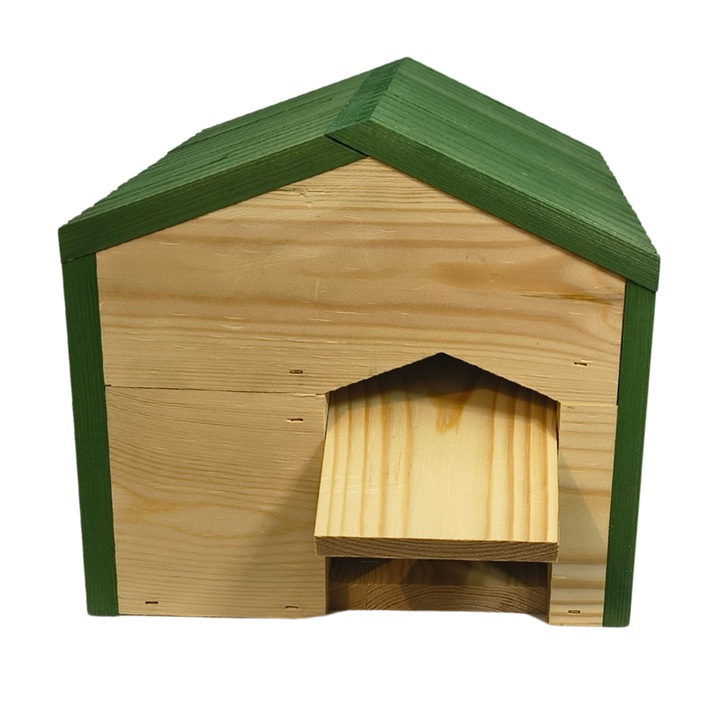 Casuta pentru arici MODO24, cu izolatie termica, verde, 25x36x27 cm