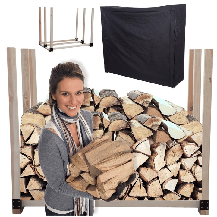 Suport pentru lemne MODO24, 0.9 m3, lemn, cu husa