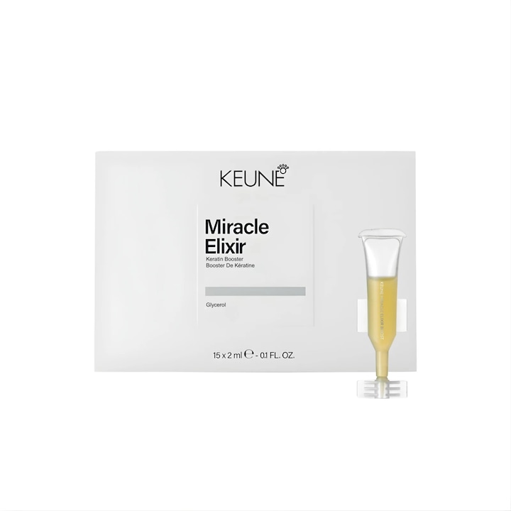 Fiole tratament cu cheratina Keune Care Miracle Elixir Keratin Booster, 15 x 2 ml