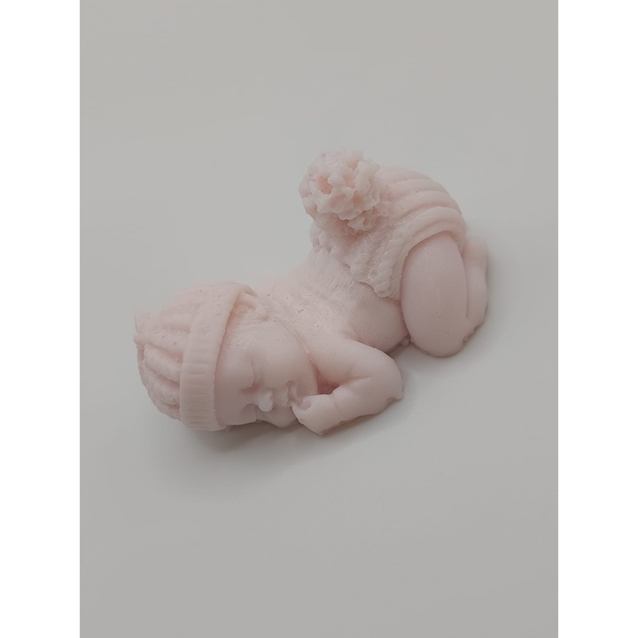 Set marturii botez, lumanari roz, 50 buc, ambalate in saculet din organza