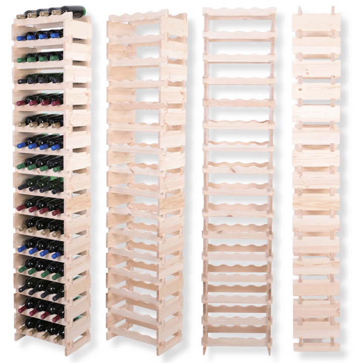 Suport modular pentru vin MODO24, 16x4, lemn, bej, set