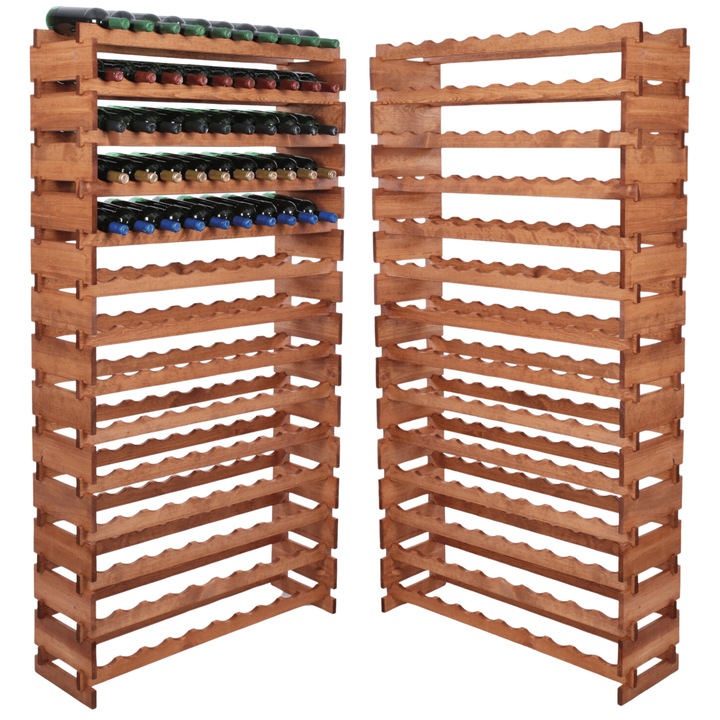Suport pentru sticle de vin modular MODO24, 14x10, lemn, brown, set