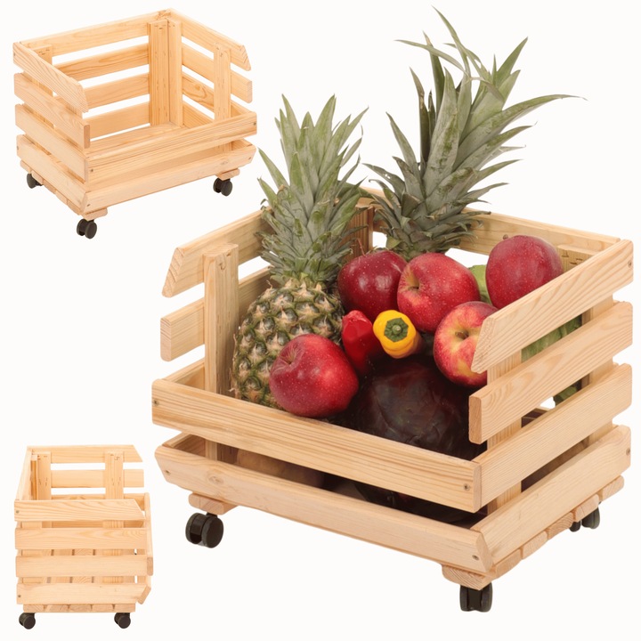 Raft pentru legume MODO24, modular, 37x30x40cm, din lemn, natur