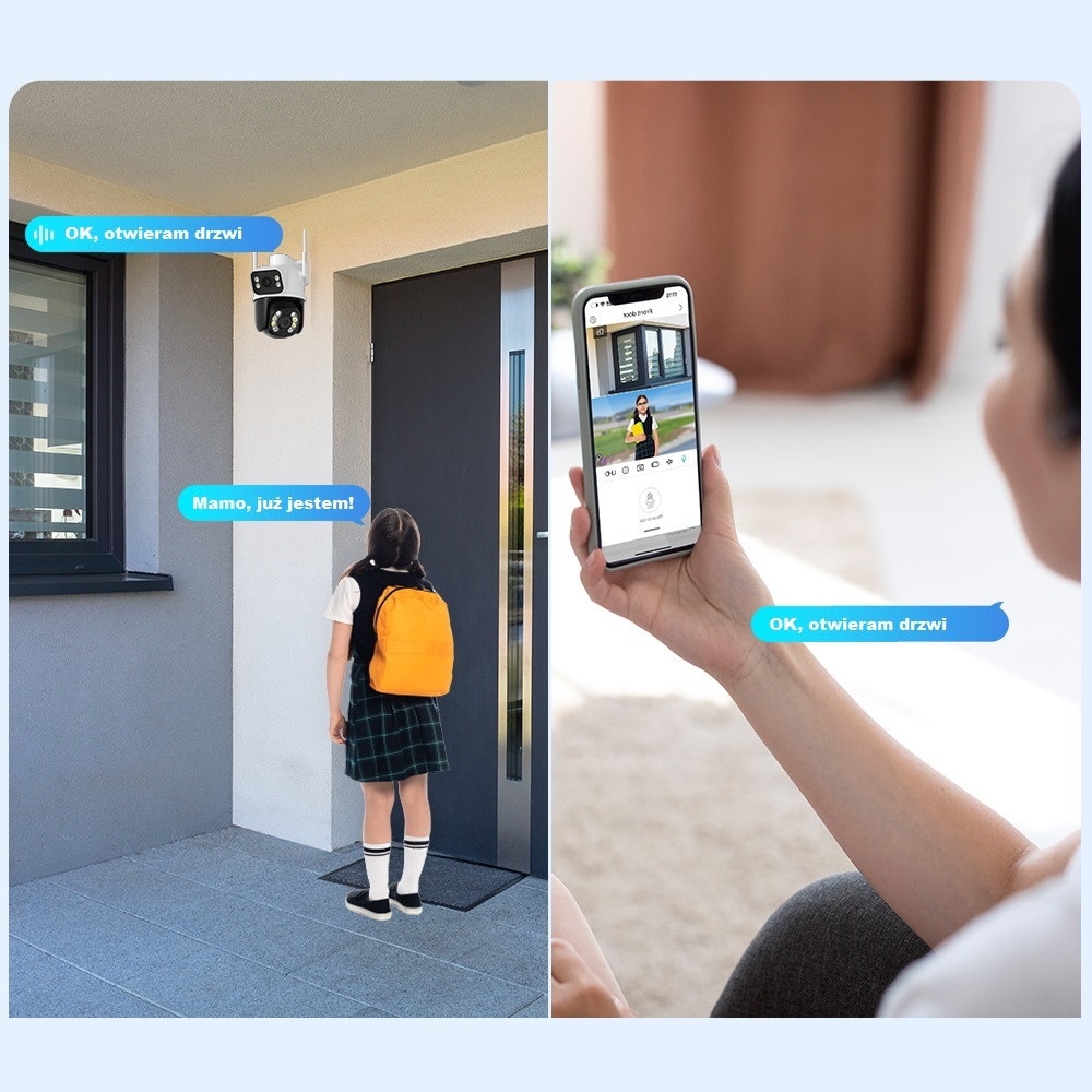 Camera Dubla Camera Dubla PTZ Exterior 6MP WiFi, Dual Lens, Rotire 360°, Detectare ...