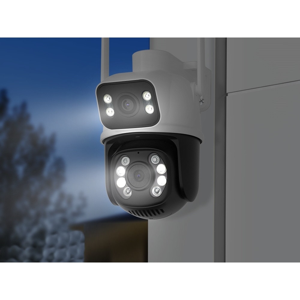 Camera Dubla Camera Dubla PTZ Exterior 6MP WiFi, Dual Lens, Rotire 360°, Detectare ...