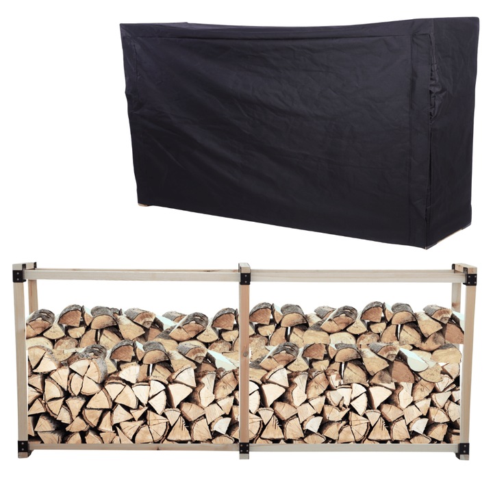 Suport pentru lemne MODO24, 0.8 m3, lemn, cu husa