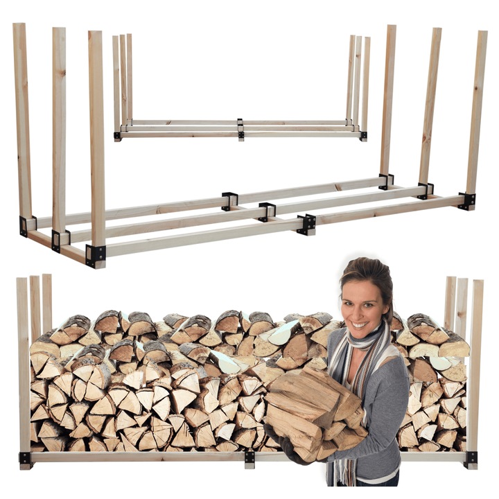 Suport pentru lemne MODO24, 1.9 m3, lemn
