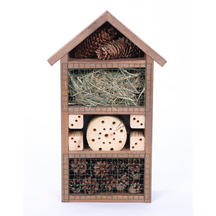 Casuta pentru insecte, MODO24, DIY, 47cm, lemn, maro