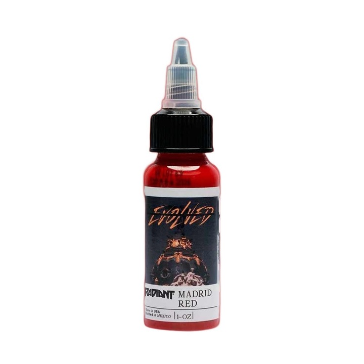 Tus de tatuaj, RADIANT, Evolved, 30 ml, Madrid Red, pigmenti premium, formula usor de aplicat