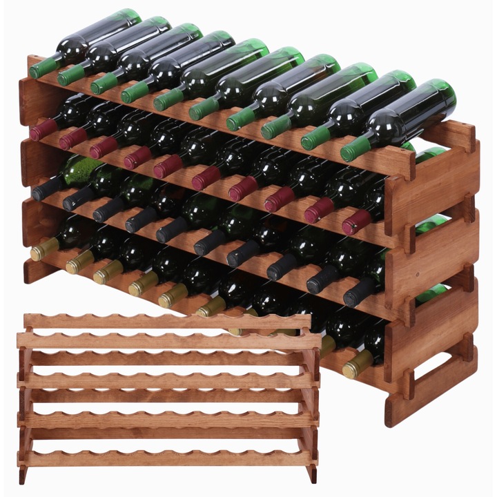 Suporturi pentru vin MODO24, modulare, 4x10, lemn, maro