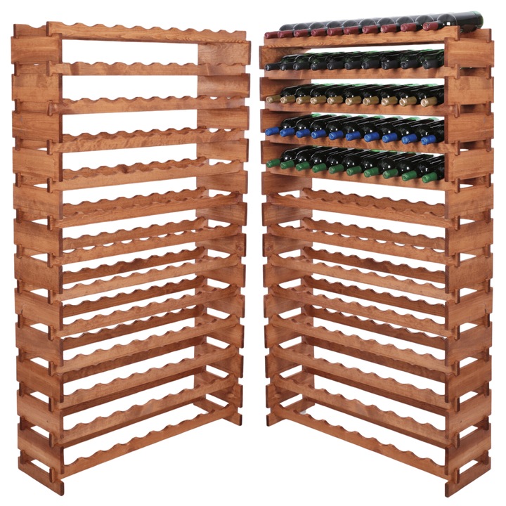 Suport pentru vin MODO24, modulabil, 13x10, din lemn, culoare maro