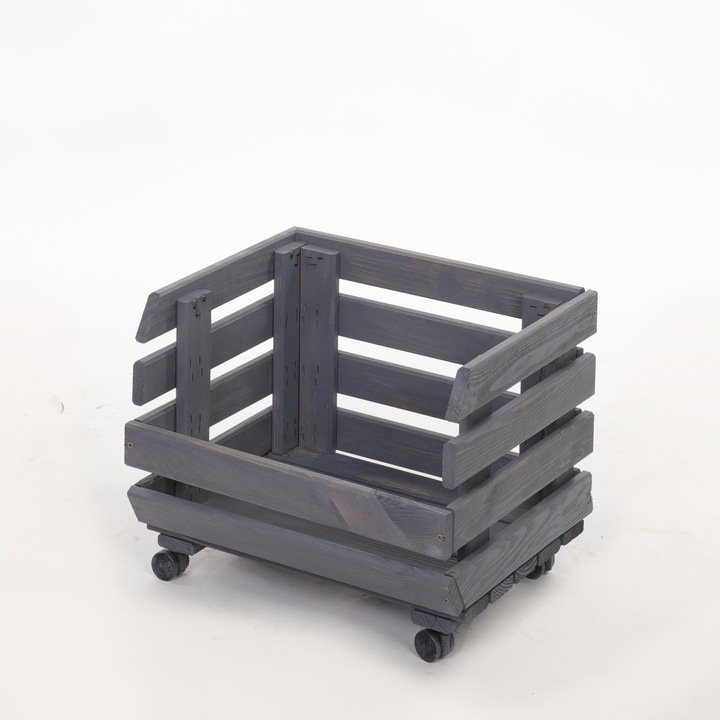 Raft modular pentru legume MODO24, 1 modul, 30x40x30cm, gri, din lemn ...