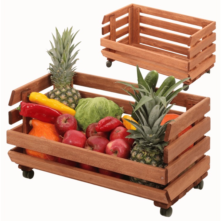 Raft modular pentru legume MODO24, 30x60x30cm, maro