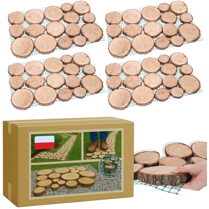 Cale de gradina MODO24, 80x50x3 cm, placi de lemn, bej, set de 4 bucati