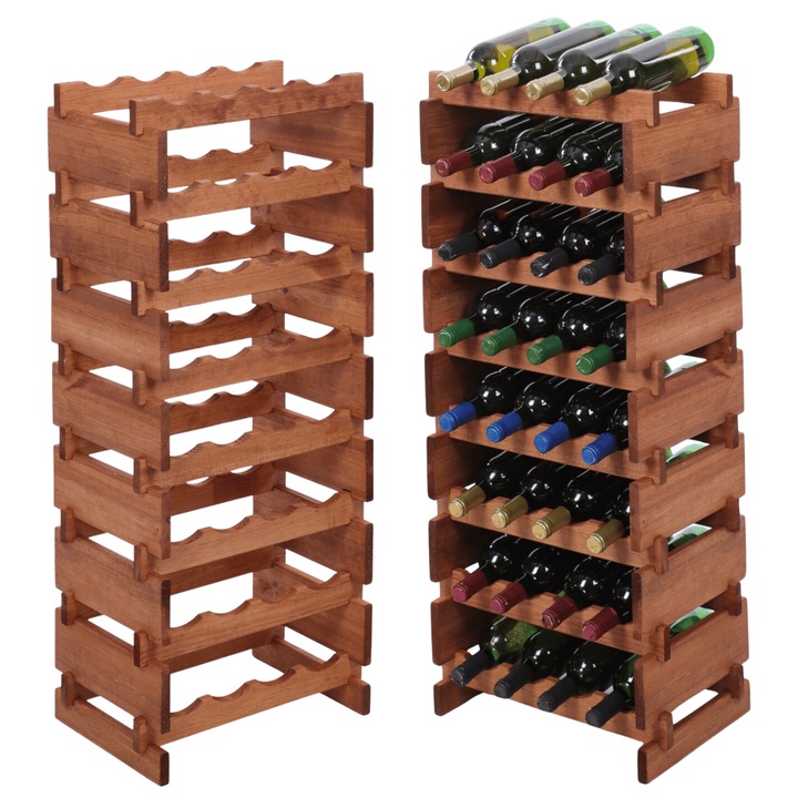 Suport pentru vin MODO24, modulabil, 8x4, din lemn, maro