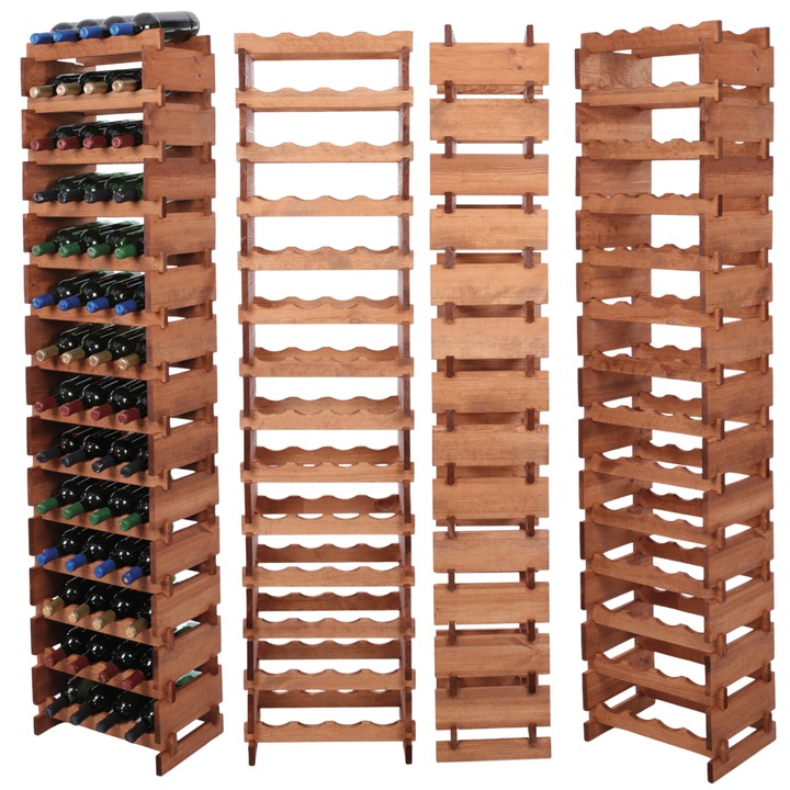 Suport pentru vin MODO24, modulabil, 14x4, din lemn, maro