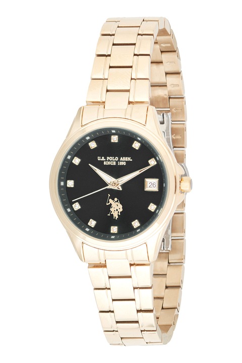 U.S. Polo Assn., Ceas quartz din otel inoxidabil, Auriu