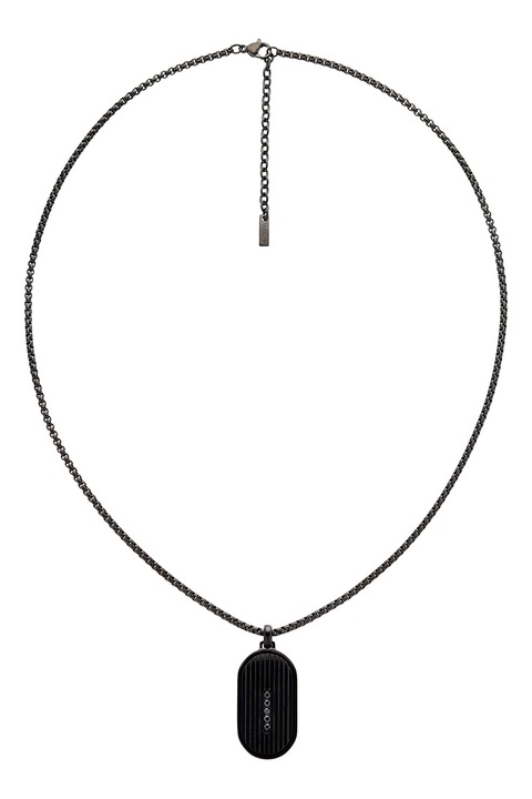 U.S. Polo Assn., Rozsdamentes acél nyaklánc medállal, Fekete, Fekete, 50 + 5 CM