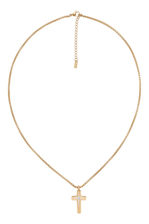 U.S. Polo Assn., Colier din otel inoxidabil cu pandantiv, Auriu