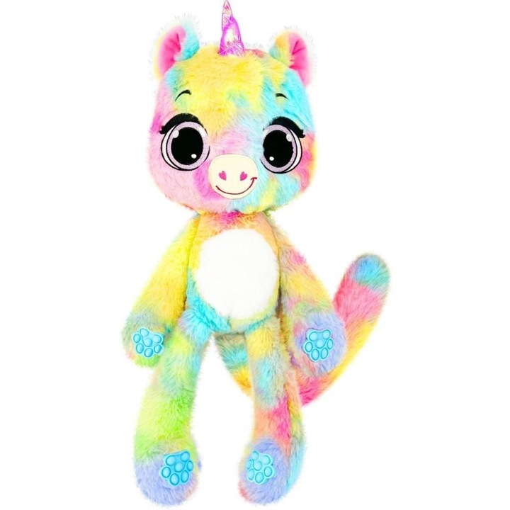 Noriel, Jucarie de plus parfumata, Bubble Pops, S1, Raspberry Burst Unicorn, 34 cm