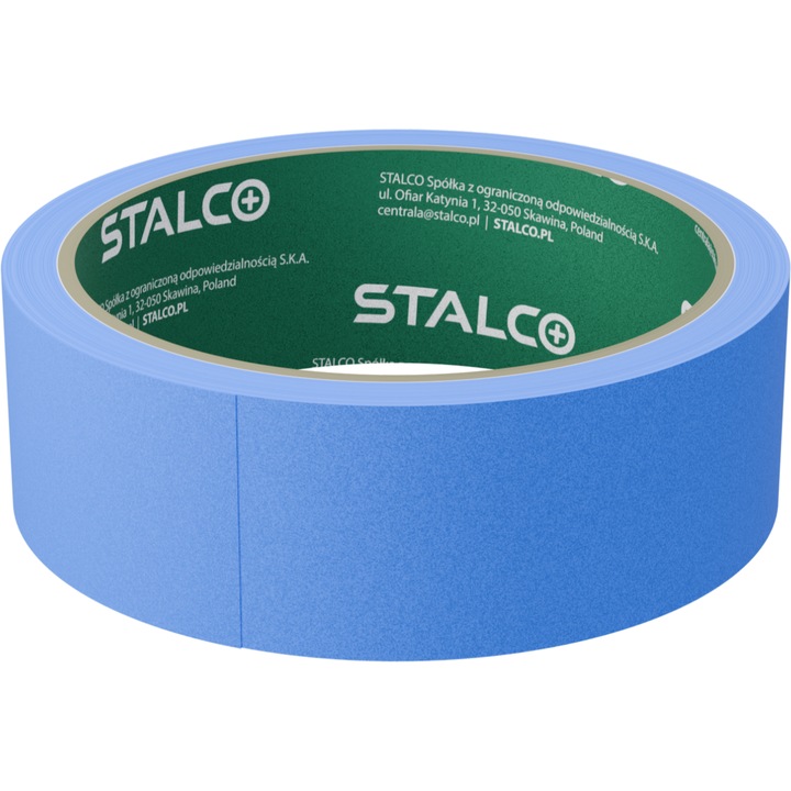 Banda adeziva de mascare STALCO, 48x50m, albastra, rezistenta la UV, pentru lucrari interioare si exterioare