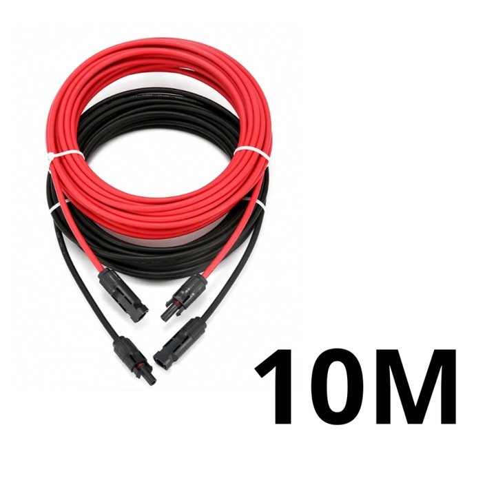 Cabluri solare Mxm 10 AWG 6mm, rezistente UV, flexibilitate, set 10m