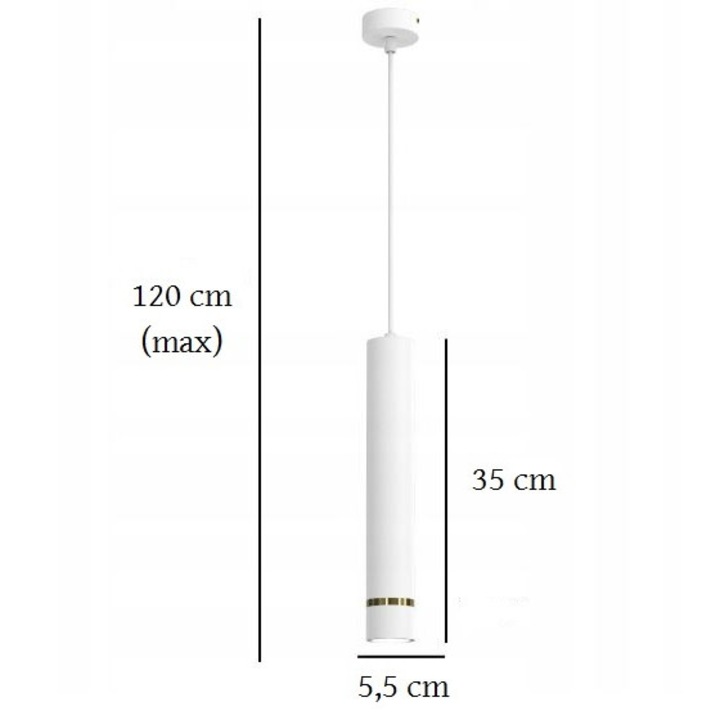 Висяща лампа JOCKEY, бяла и златна, 7x110см, метален материал, регулируема