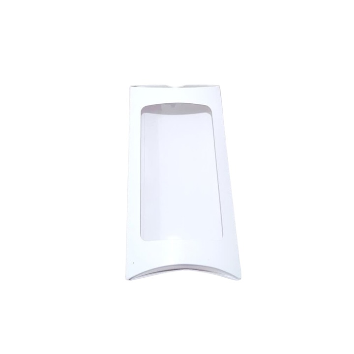 Set 20 Cutie carton in forma de perna cu fereastra, Alba, Craftaddicted, 15x7.5cm