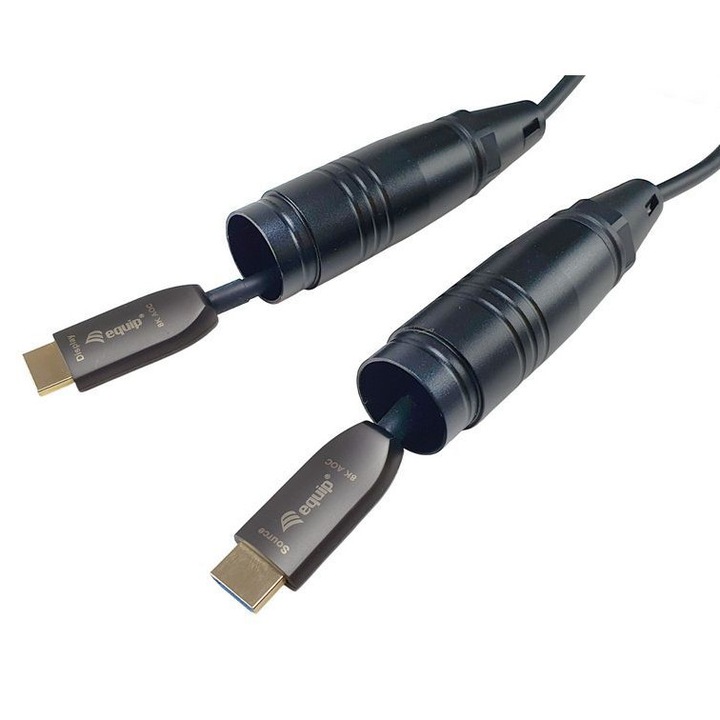 Cablu optic activ armat EQuip HDMI 2.1 8K/60Hz 4K/120Hz 48Gbps 25m Negru, 281103, Cablu