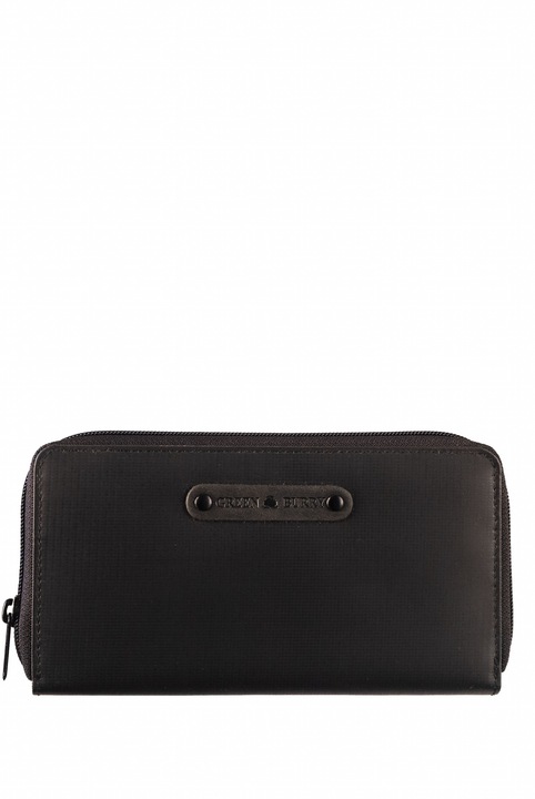 Portofel, Unisex, Greenburry, "Tarpaulin", Negru, 19x10 cm