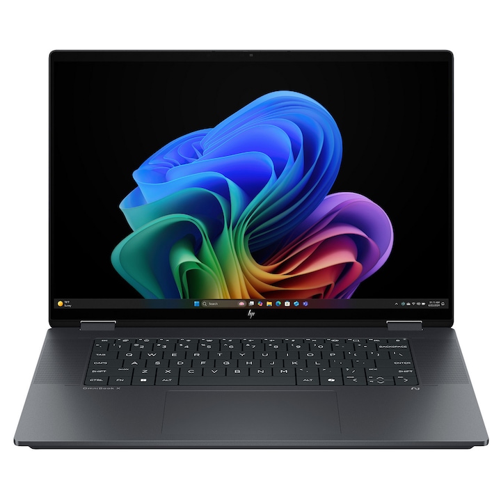 Laptop HP Omnibook X Flip 16-as0043dx kijelző 16 hüvelykes 3K OLED érintőképernyő 120Hz, Intel Core Ultra 9 288V processzor, 32GB LPDDR5x memória, 2TB SSD tárhely, Intel Arc 140V grafika, Microsoft Windows 11 Home, Eclipse Gray