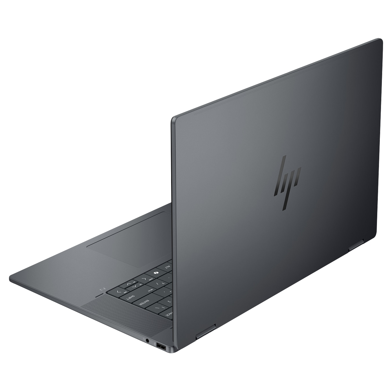 Laptop HP Omnibook X Flip 16-as0043dx display 16 inch 3K OLED Touch 120Hz, procesor Intel Core Ultra 9 288V, memorie 32GB LPDDR5x, spatiu de stocare 2TB SSD, Intel Arc 140V Graphics, Microsoft Winodws 11 Home, Eclipse Gray