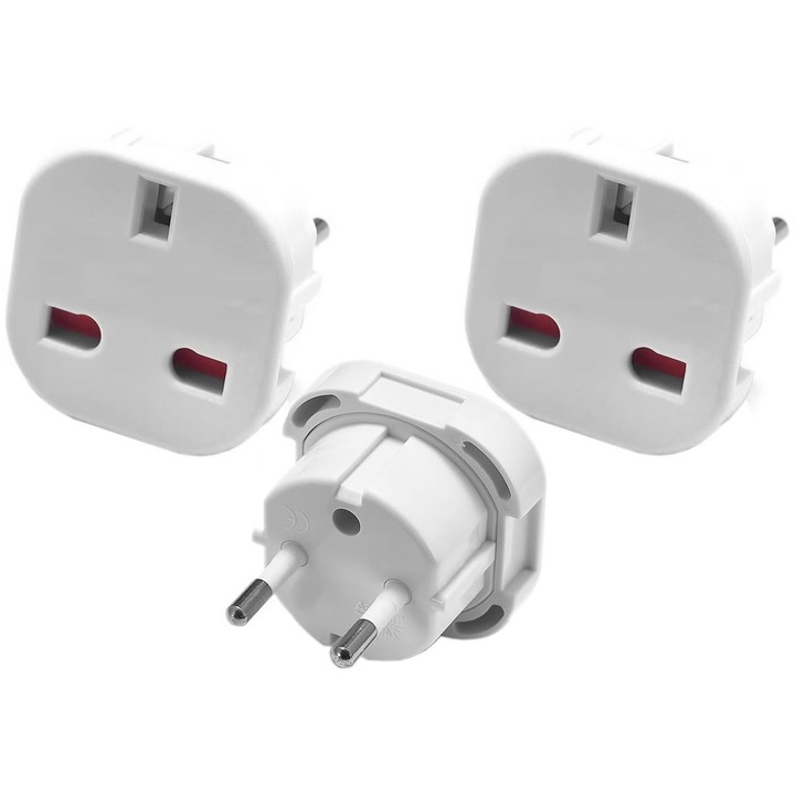 SET 3db. UK Anglia hálózati adapter Európába, Active, SLIM, Fehér