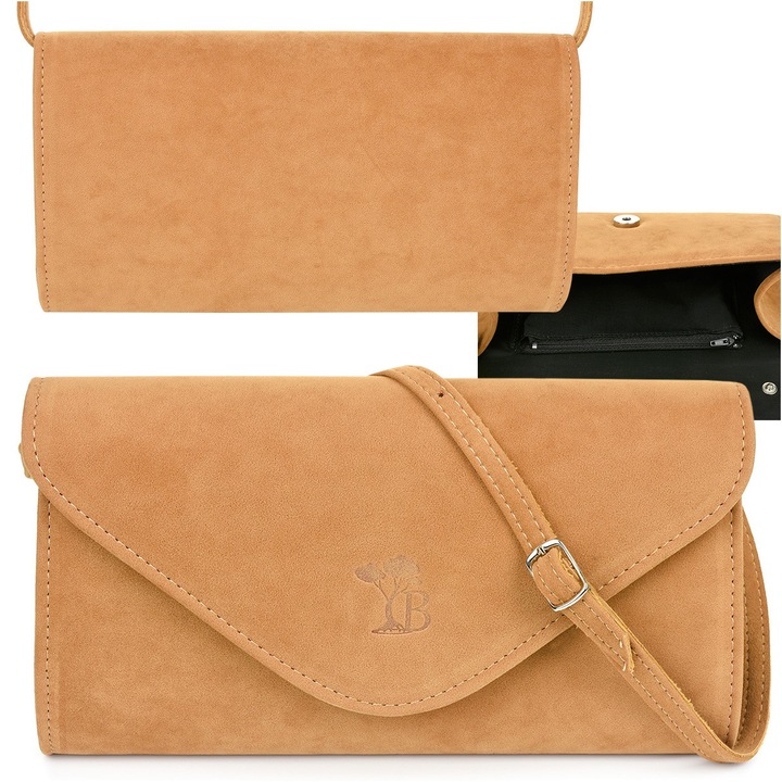 Geanta de dama, Beltimore, model coperta, ecologica, culoare camel, dimensiuni 24x14x4cm