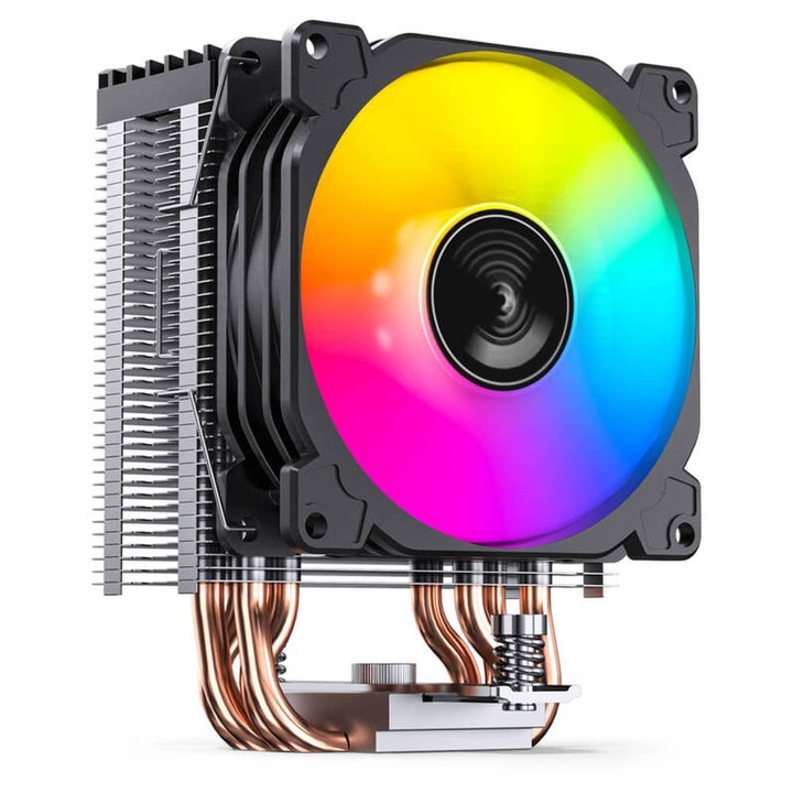 Jonsbo CR-1400E ARGB White processzorhűtő, single tower, 160 W TDP, ARGB világítás, 92mm, fekete
