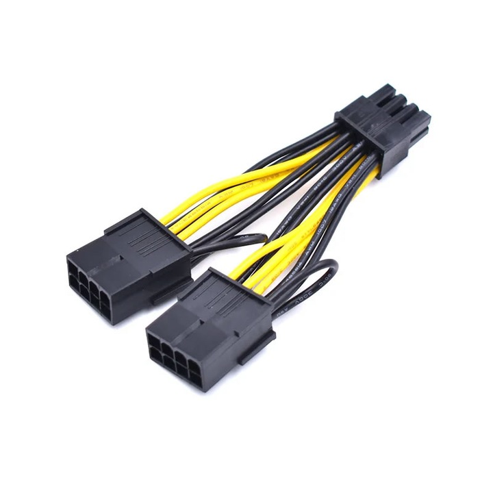 Cablu Active, 2 x pci-e 8 pini mama la 8pini tata, alimentare placa video pcie 8 pini NVIDIA Tesla, 10cm