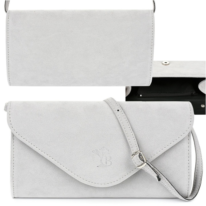 Geanta de dama, Beltimore, model coperta, ecologica, gri deschis, dimensiuni 24x14x4cm