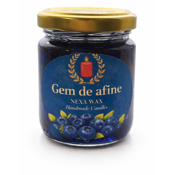Lumanare parfumata, Nexa Wax, Gem de afine, albastru, 90g, ardere 20h