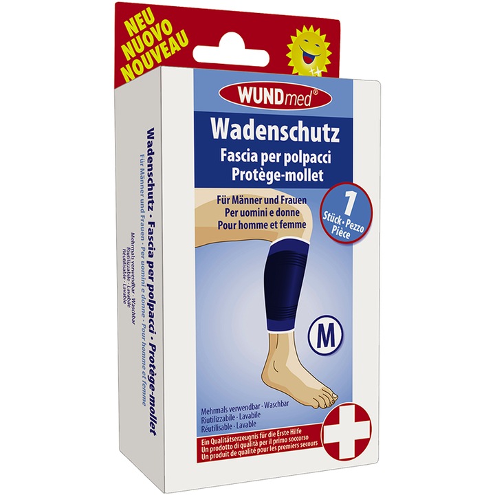Bandaj elastic sport Wundmed, albastru, protectie pentru gambe, marimea M