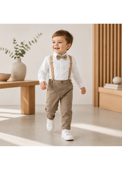 Costum elegant, 3 piese, Bej nisip