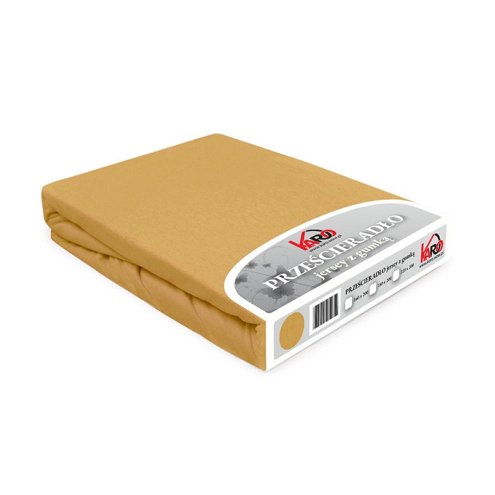 Долен чаршаф с ластик от жарсе 220x200 горчица Constance KARO