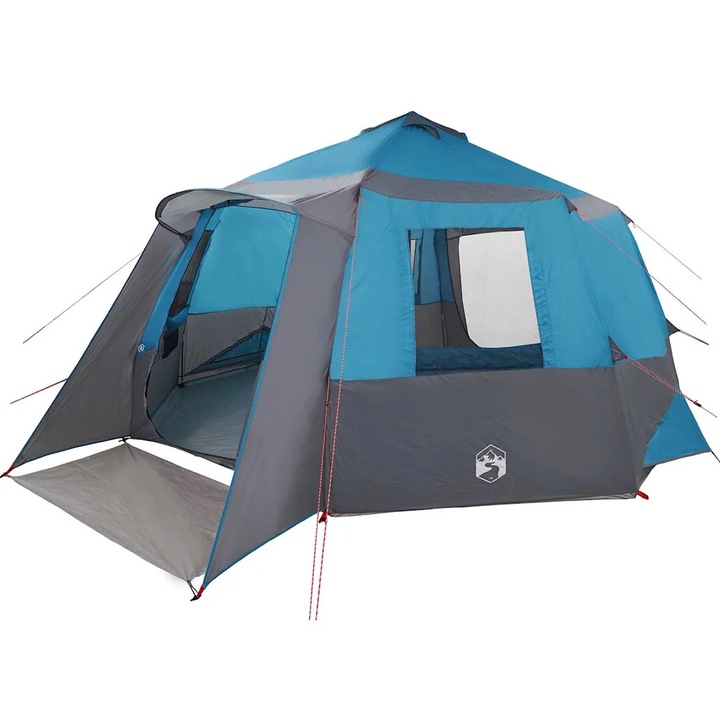 vidaXL Cabin Tent 12-Person tetővel Kék és Szürke 500 x 500 x 294 cm 42004057