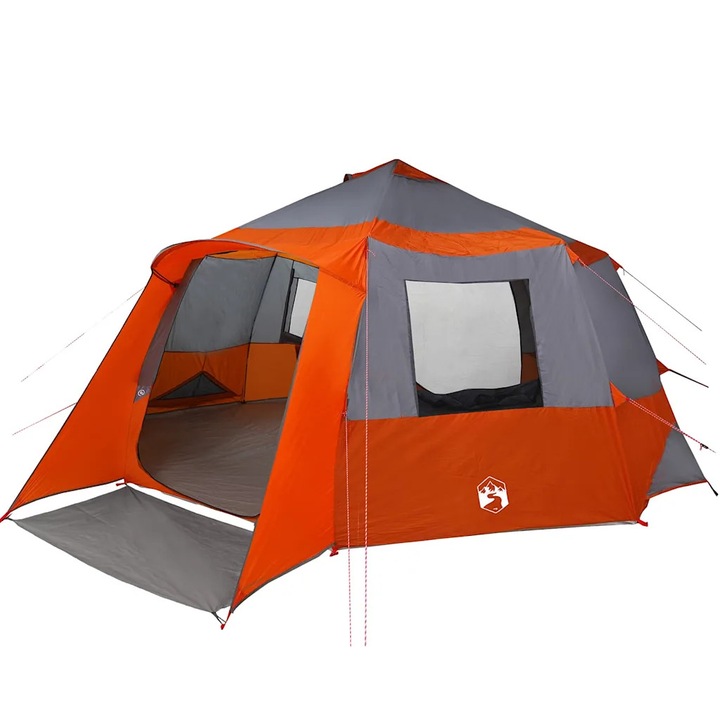 vidaXL Cabin Tent 12-Person Szürke és narancs 500 x 500 x 294 cm 42004058