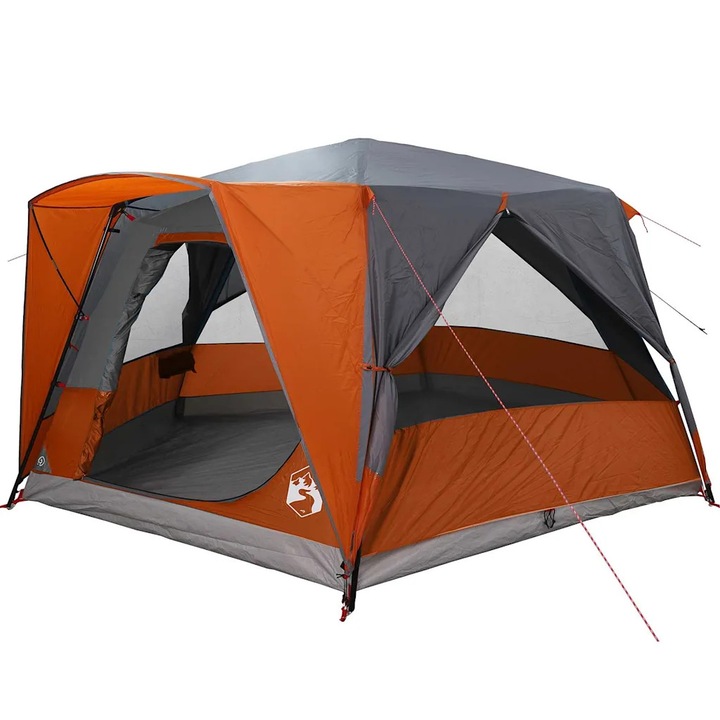 vidaXL Cabin Tent 7-Person Szürke és narancs 400 x 350 x 212 cm 42004028