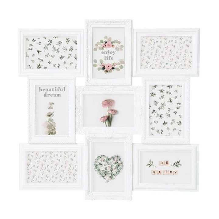 Rama foto multirama, Home, alb, 500x50x50cm, de birou