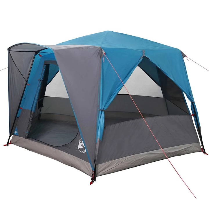 vidaXL Cabin Tent 5-Person tetővel Kék és Szürke 333 x 317 x 194 cm 42004030