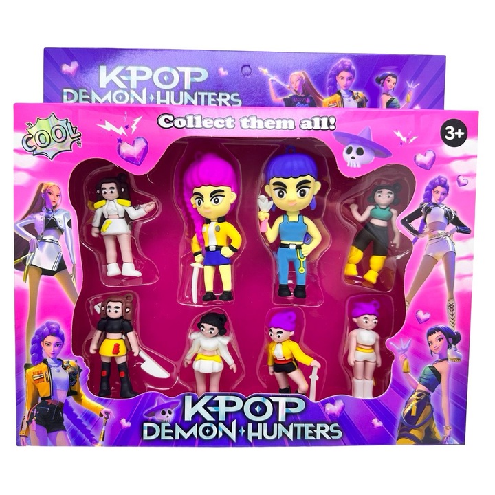 Set brelocuri K-Pop Demon Hunters, 8 piese, colorate
