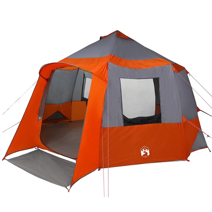 vidaXL Cabin Tent 12-Person Szürke és narancs 405 x 405 x 273 cm 42001100