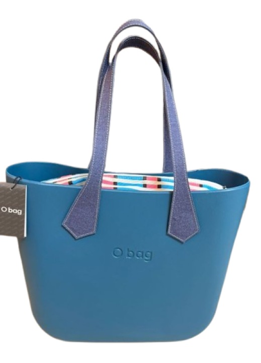 Női táska, O bag, válltáska, világoskék, szintetikus anyag