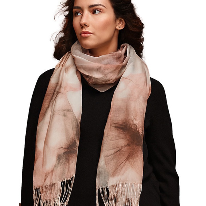 Șal feminin Agrafka multicolor cu imprimeu floral, 180x70cm